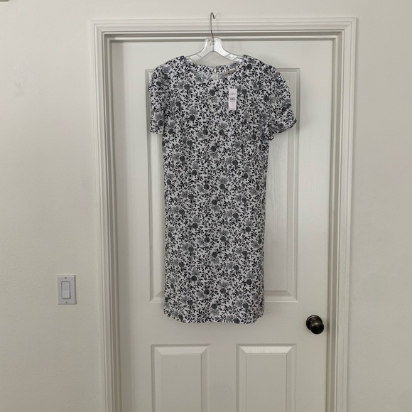 Loft Floral Ruched Sleeve Shift Dress - Picture 3 of 6